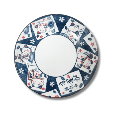 GOLDEN TURTLE Lucky Cat Ceramic Bowl 20.2cm - Design B