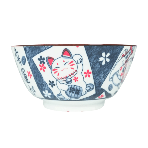 GOLDEN TURTLE Lucky Cat Ceramic Bowl 20 cm