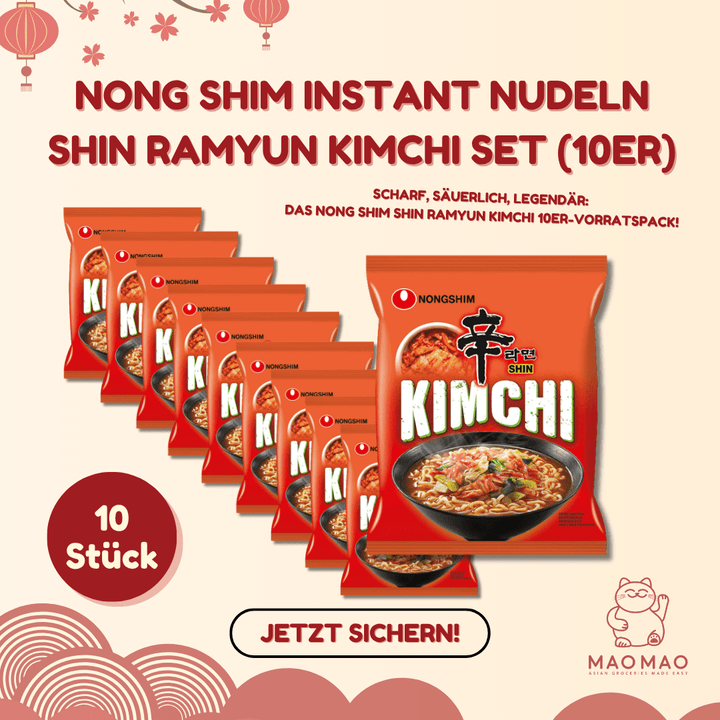 NONG SHIM Instant Nudeln Shin Ramyun Kimchi Set (10er) - MAOMAO