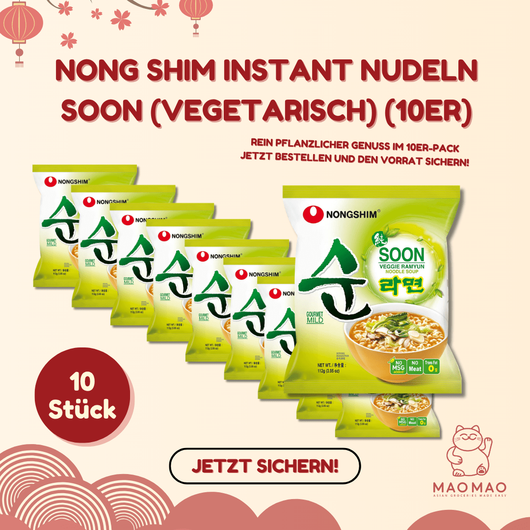 NONG SHIM Instant Nudeln Soon (vegetarisch) Set (10er) - MAOMAO