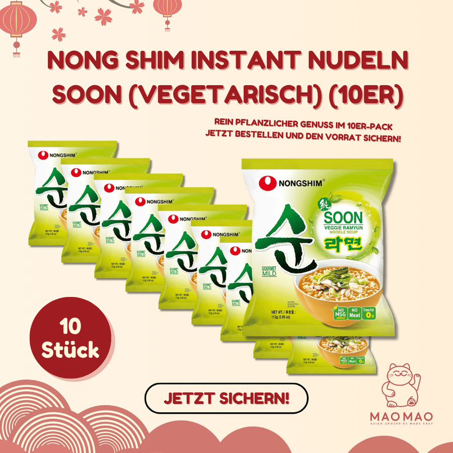 NONG SHIM Instant Nudeln Soon (vegetarisch) Set (10er) - MAOMAO