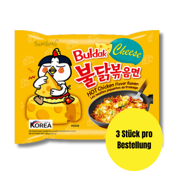 NUR 1 EURO SAMYANG Instant Nudeln Hot Chicken Käse 140g - 3 Stück Max pro Bestellung - MAOMAO