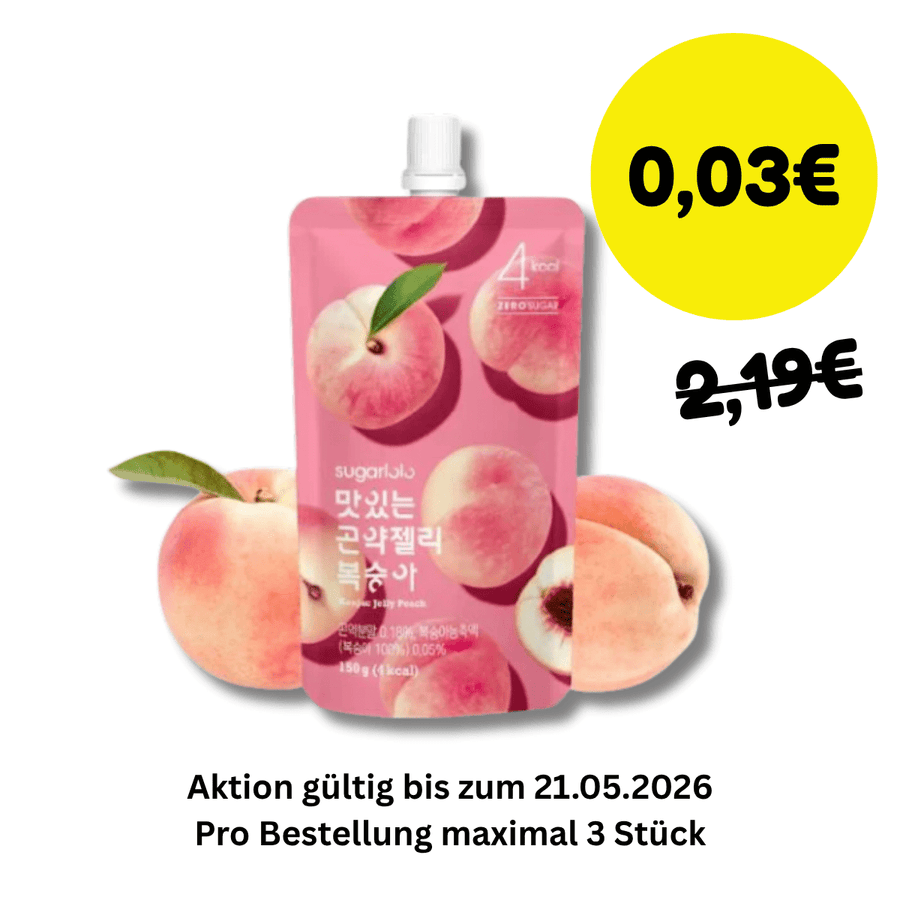 NUR 3 CENT SUGARLOLO Konjac Jelly Pfirsich 150g - 3 Stück Max pro Bestellung - MAOMAO