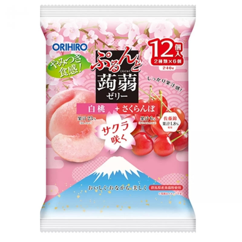 ORIHIRO 魔芋果冻 白桃&西梅 240克 (12个)