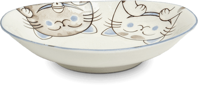Ovale Schalen Drei Katzen Blau 19 cm x 22,5 cm x 4 cm