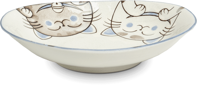 Ovale Schalen Drei Katzen Blau 19 cm x 22,5 cm x 4 cm