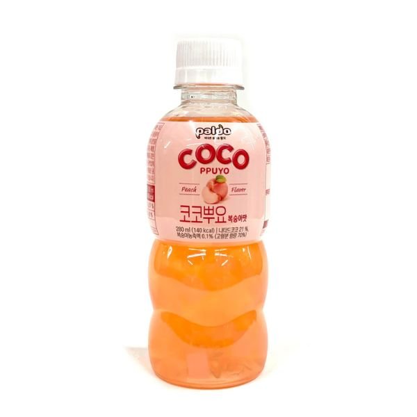 PALDO CoCo Ppuyo Peach Juice with Nata de Coco 280ml (DISPOSABLE)