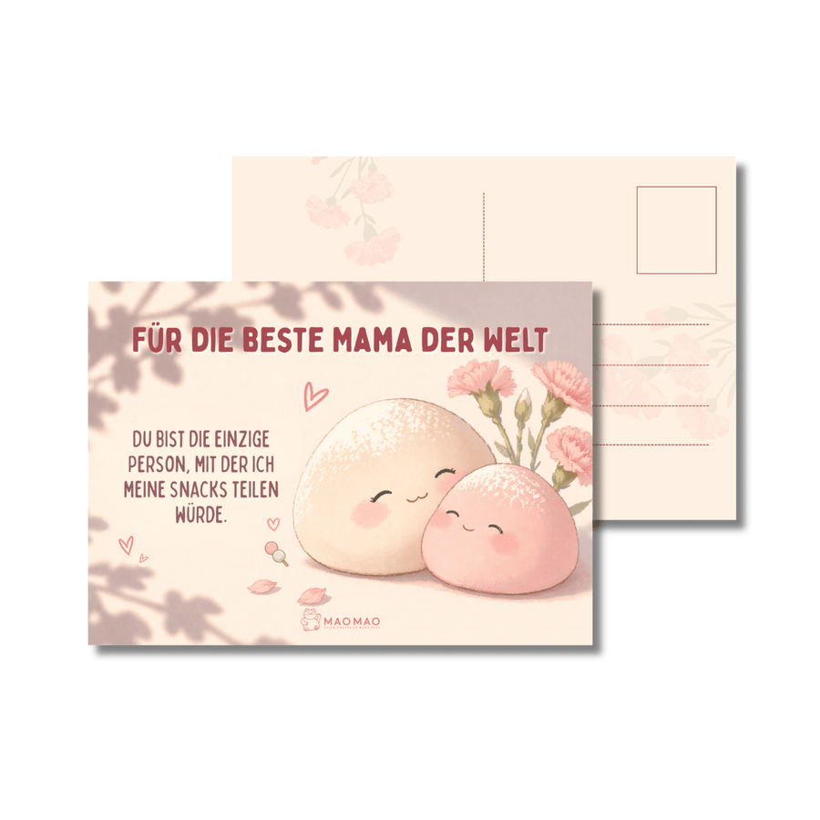 Postkarte „Für die beste Mama der Welt.“ (DIN A6) - MAOMAO