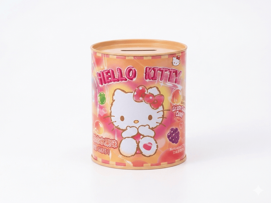 QI HELLO KITTY Erdbeer-Gummibonbons im Sparschwein 27g - MAOMAO
