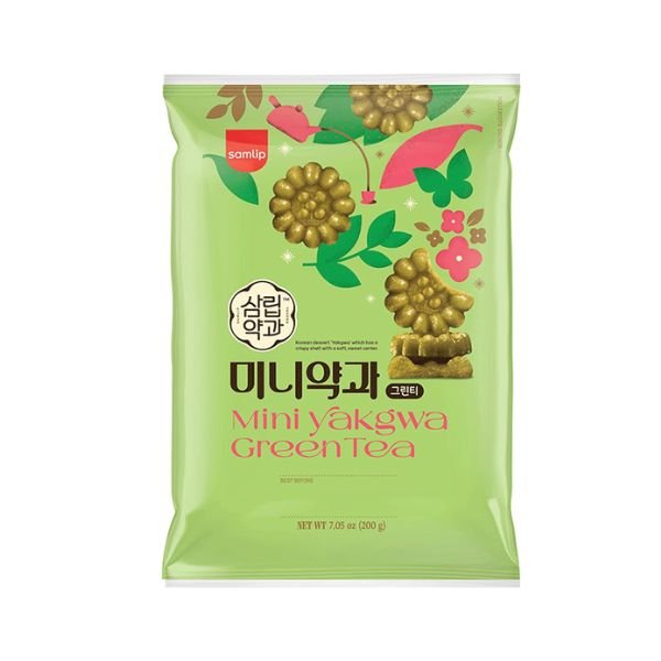 SAMLIP Mini Yakgwa Grüner Tee (Traditionelles koreanisches Gebäck) 200g (26 Stück)