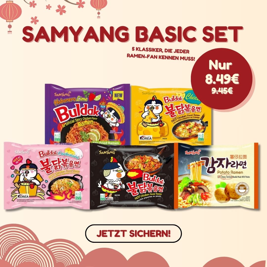 Samyang Basic Set – 5 Korean Instant Ramen Variants (Carbonara, Cheese, Habanero Lime, Potato, Original) – MAOMAO Asia Market