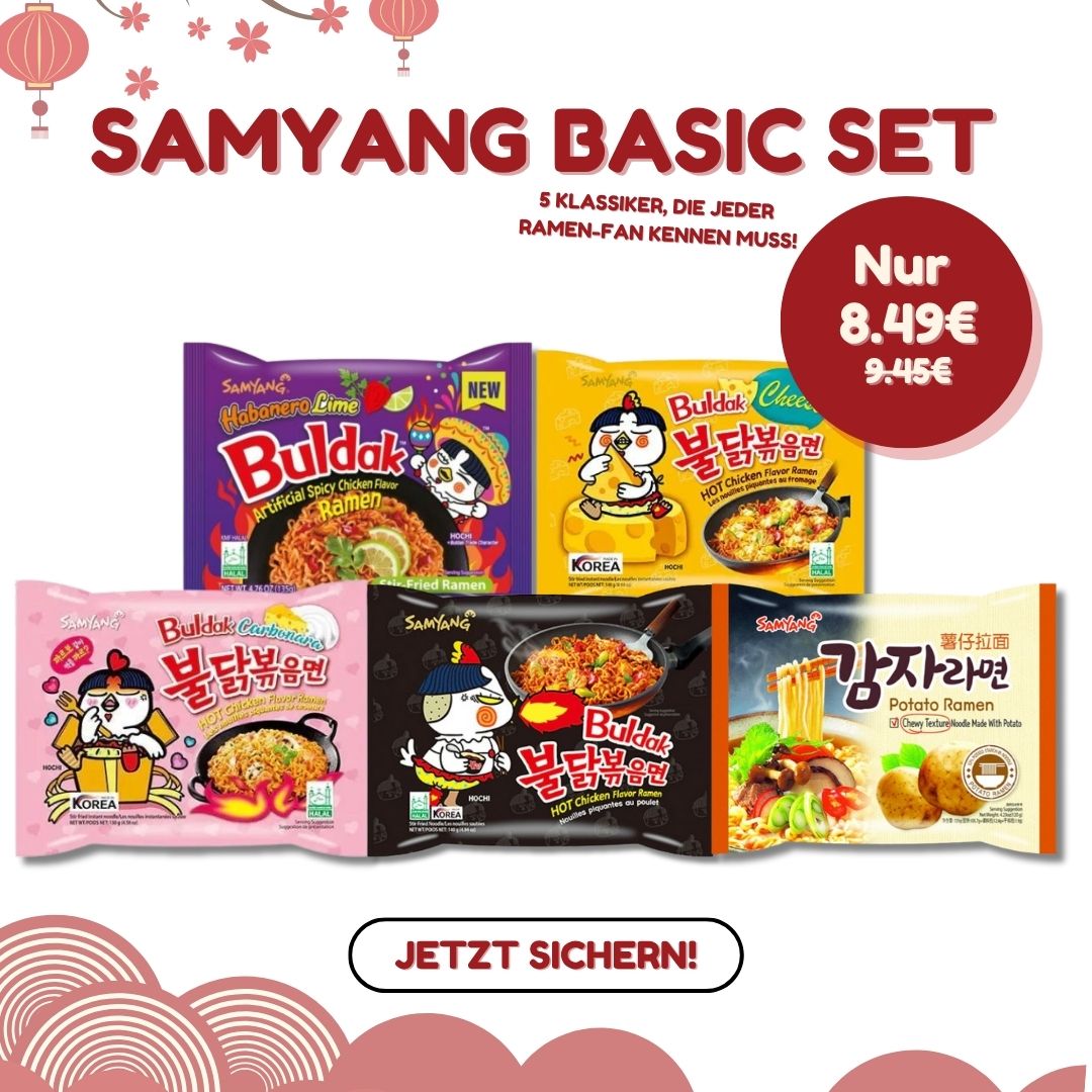 Samyang Basic Set – 5 Korean Instant Ramen Variants (Carbonara, Cheese, Habanero Lime, Potato, Original) – MAOMAO Asia Market