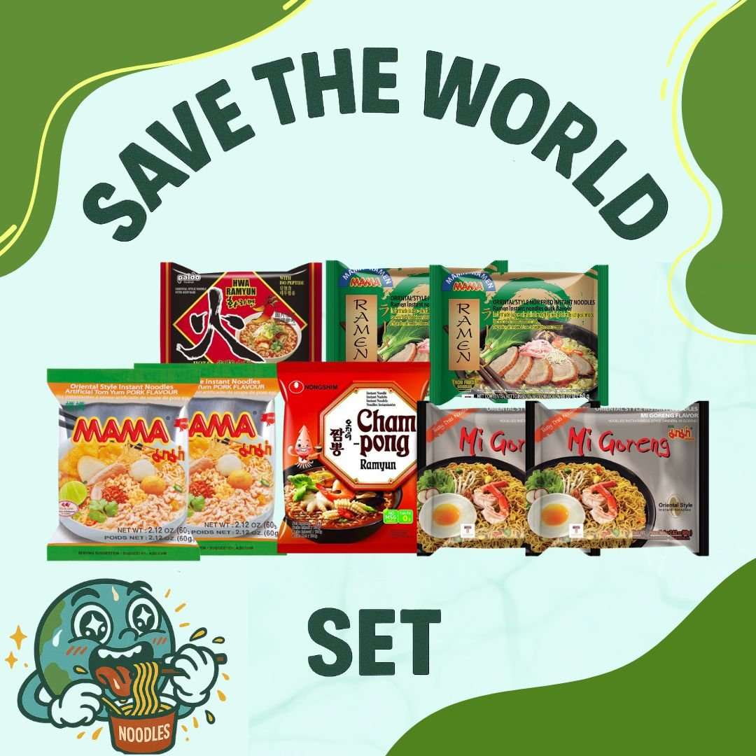 Save the World Set mit 8 Instantnudeln - MAOMAO