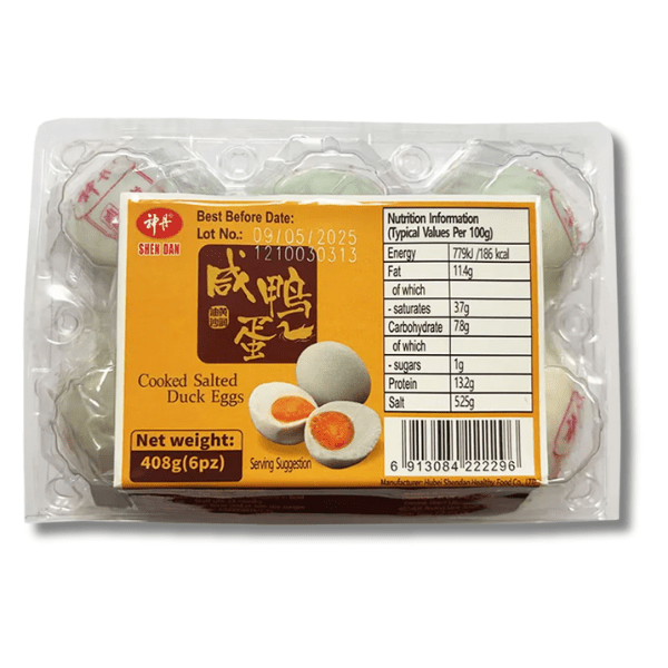 SHENDAN Gekochte Gesalzene Enteneier 408g (6 Stück)
