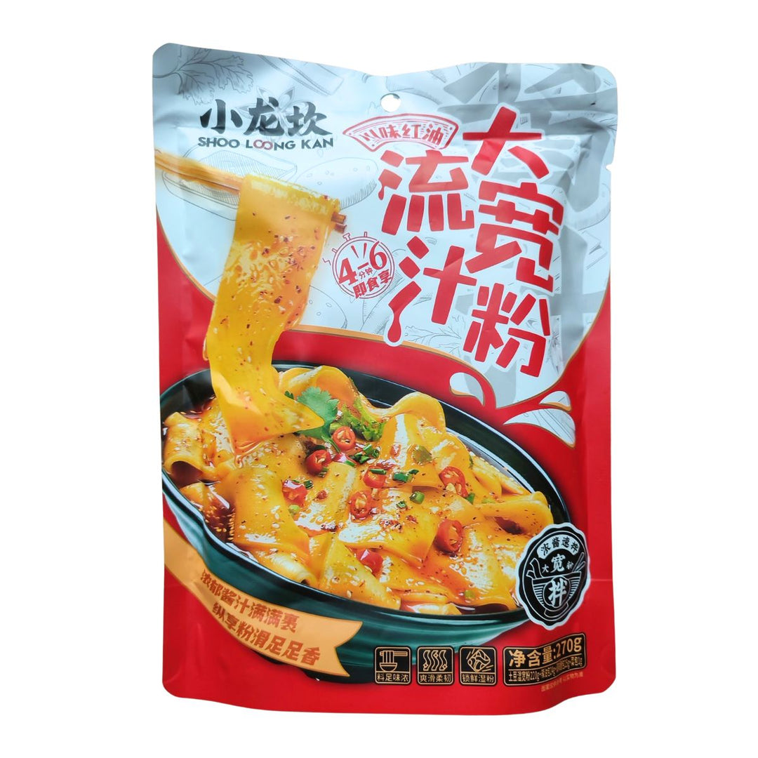 SHOO LOONG KAN Breite Glasnudeln mit Sichuan - Style Chiliöl 270g - MAOMAO