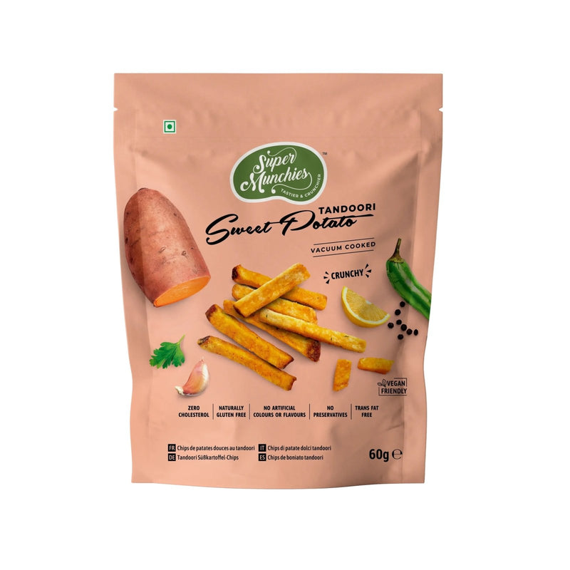 SUPER MUNCHIES Vegan Tandoori Sweet Potato Chips 60g