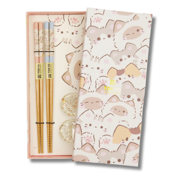 TOKYO DESIGN STUDIO Essstäbchen - Geschenkset/4 Kawaii - Katzen - MAOMAO