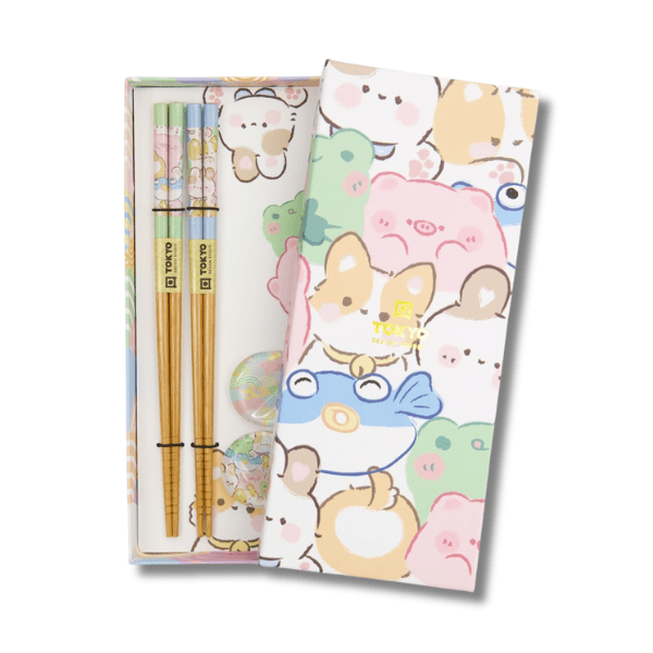 TOKYO DESIGN STUDIO Essstäbchen Set Kawaii Tiere 4 teilig - MAOMAO