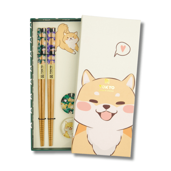 TOKYO DESIGN STUDIO Essstäbchen Set Shiba Hunde 4 teilig - MAOMAO