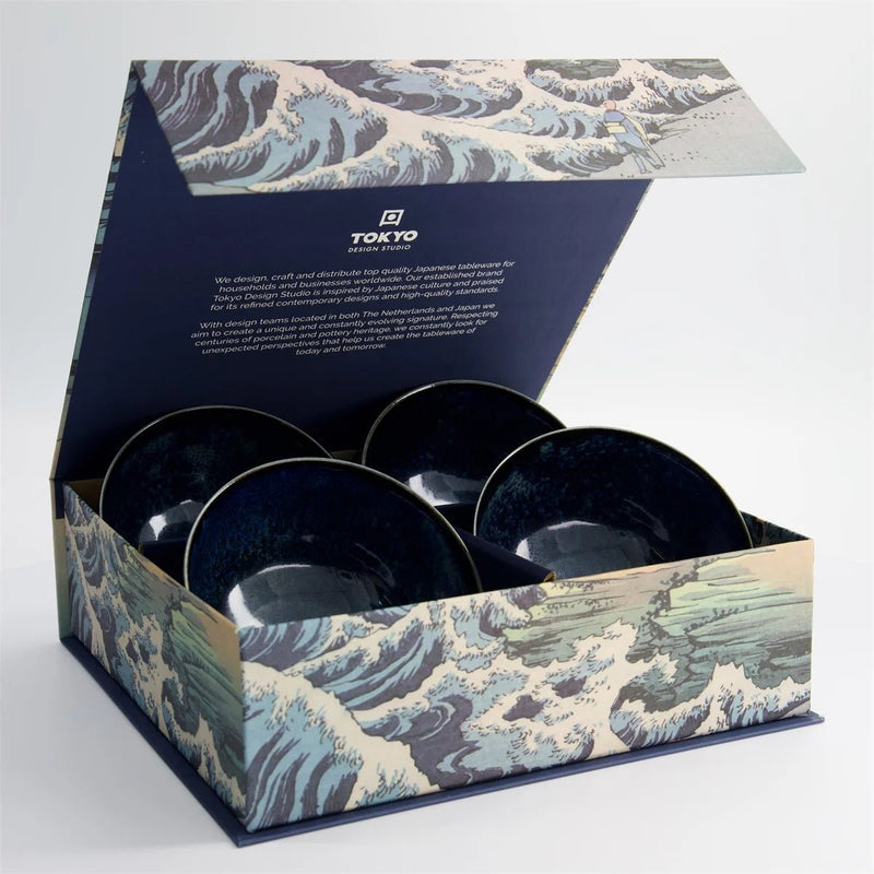 TOKYO DESIGN STUDIO Mixed Bowl Gift Set in Cobalt Blue (4 Bowls)