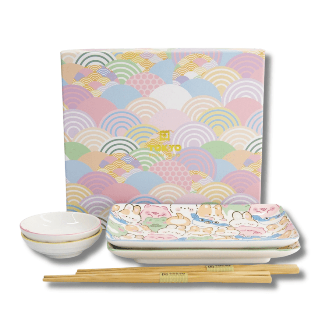 TOKYO DESIGN STUDIO Kawaii Animals Sushi Geschenkset 6 - teilig – Mehrfarbig - MAOMAO