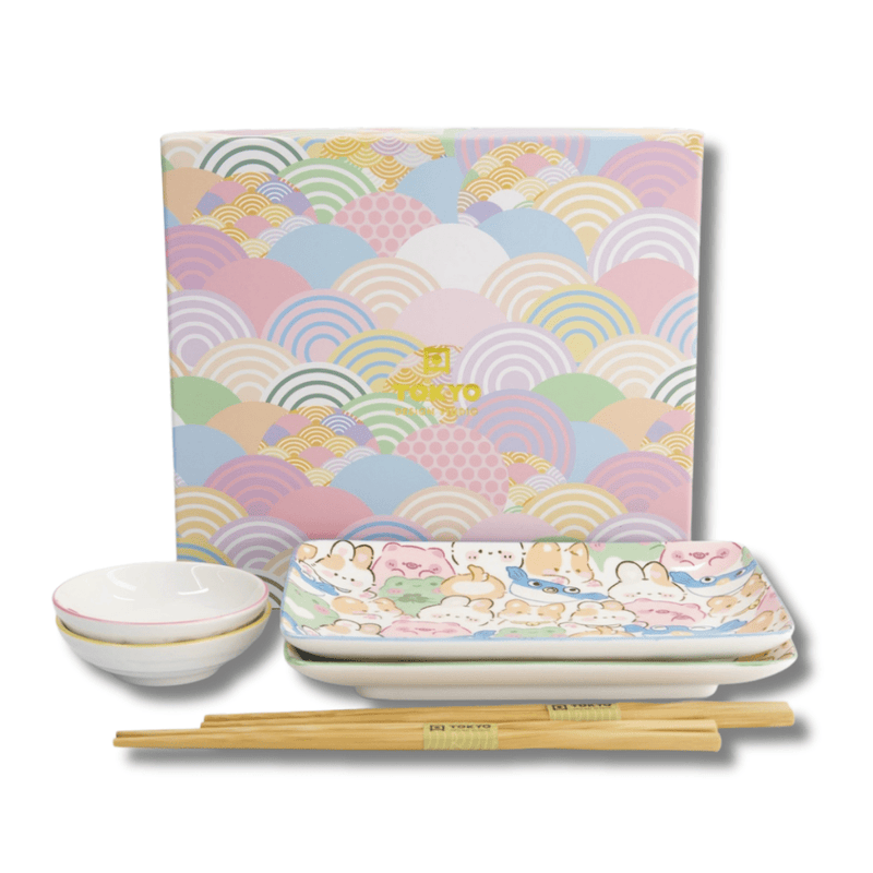 TOKYO DESIGN STUDIO Kawaii Animals Sushi Geschenkset 6-teilig – Mehrfarbig