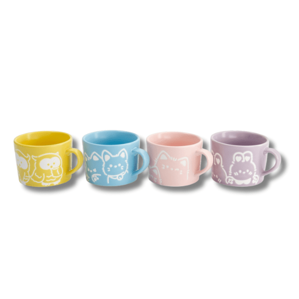 Puckator Kaffeetassen Set – 2 Tassen Mit Kawaii-Gesicht, 100 Ml, Porzellan, In Geschenkbox