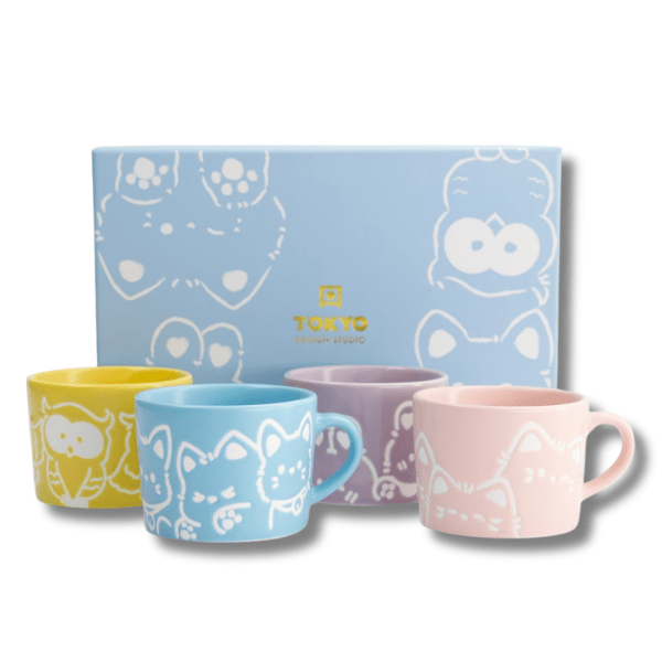 TOKYO DESIGN STUDIO Kawaii Animals Tassen Geschenkset 4 - teilig 8x6 cm - MAOMAO