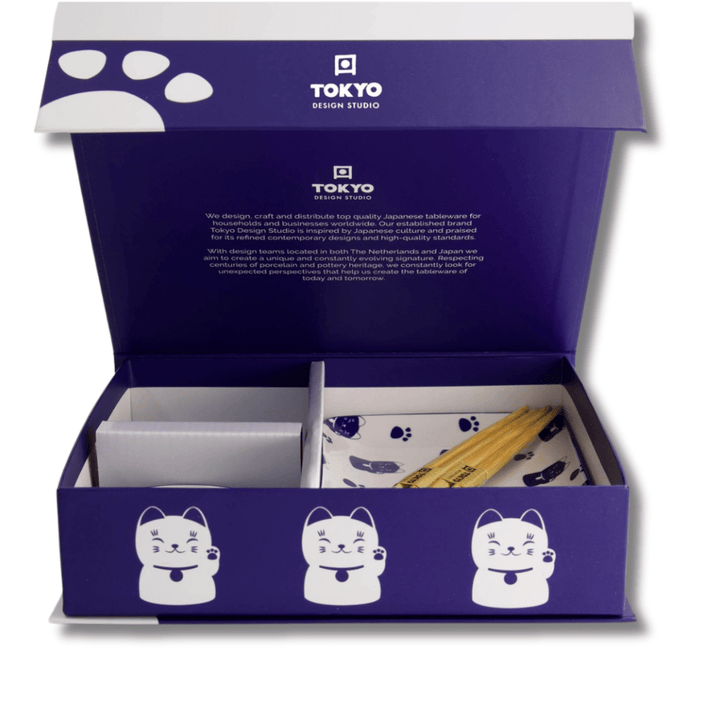 TOKYO DESIGN STUDIO Kawaii Blue Maneko Sushi Geschenkset 6 - teilig – Blau - MAOMAO