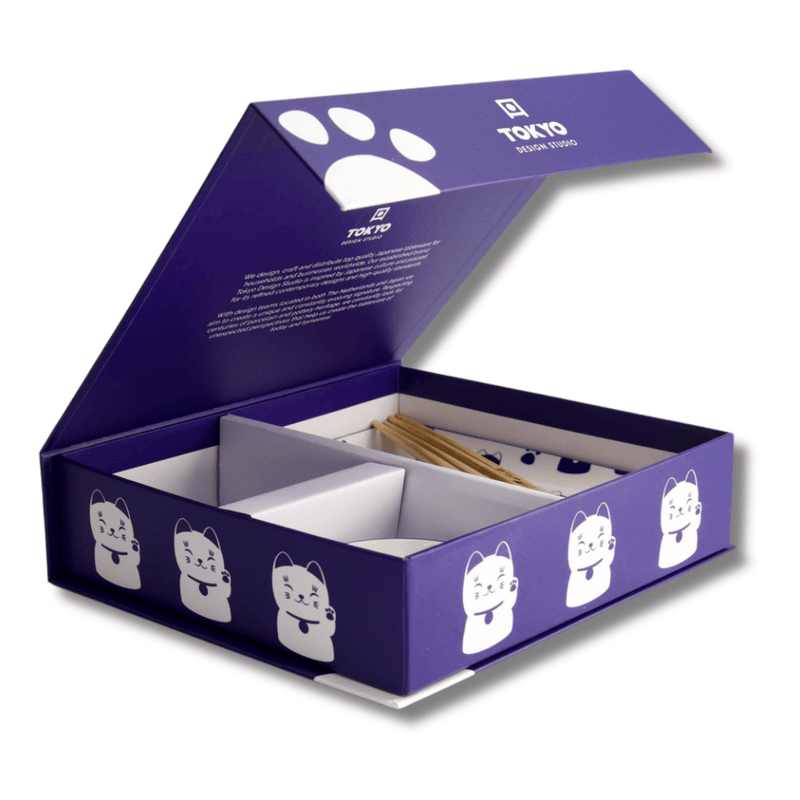 TOKYO DESIGN STUDIO 可爱蓝招财猫寿司礼品套装 6件套 – 蓝色