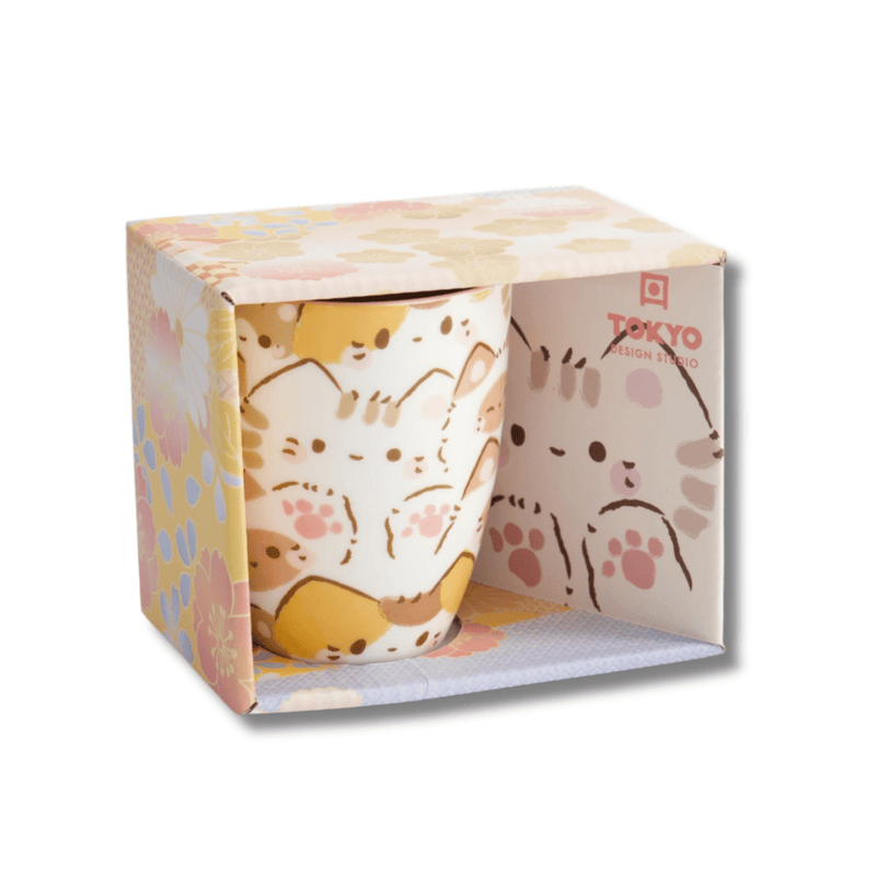 TOKYO DESIGN STUDIO Kawaii Cat Mug mit Geschenkbox – 8,5x10,2 cm / 340 ml