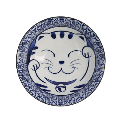TOKYO DESIGN STUDIO Kawaii Lucky Cat Bowl Blue (19.7 x 7.5 cm)