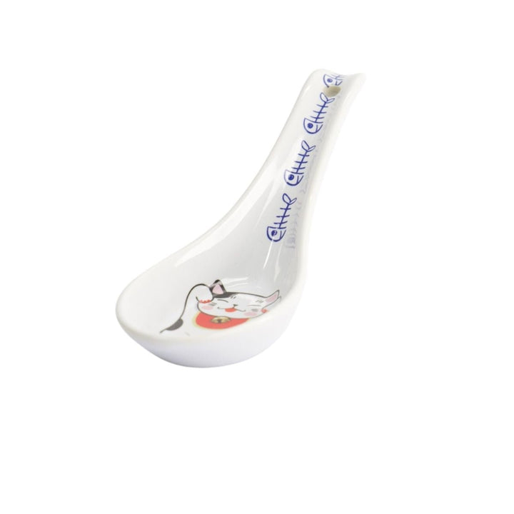 TOKYO DESIGN STUDIO Kawaii Lucky Cat Neko Red Bell Löffel 13,8x4,8cm - MAOMAO