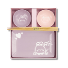 TOKYO DESIGN STUDIO Kawaii Rabbit Cat Sushi Geschenkset 6-teilig – Rosa/Lila Bild 5