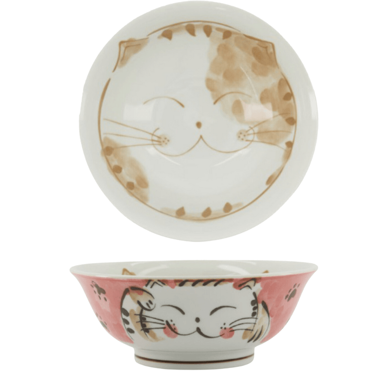 TOKYO DESIGN STUDIO 可爱拉面碗福猫红 (20.7 x 8 厘米)