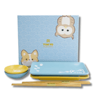 TOKYO DESIGN STUDIO Kawaii Shiba Owl Sushi Geschenkset 6-teilig – Blau/Gelb Bild 1