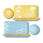 TOKYO DESIGN STUDIO Kawaii Shiba Owl Sushi Geschenkset 6-teilig – Blau/Gelb Bild 2