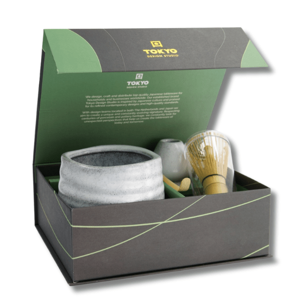 TOKYO DESIGN STUDIO Matcha Geschenkset Gurei Grau 4 teilig 11x9 cm - MAOMAO