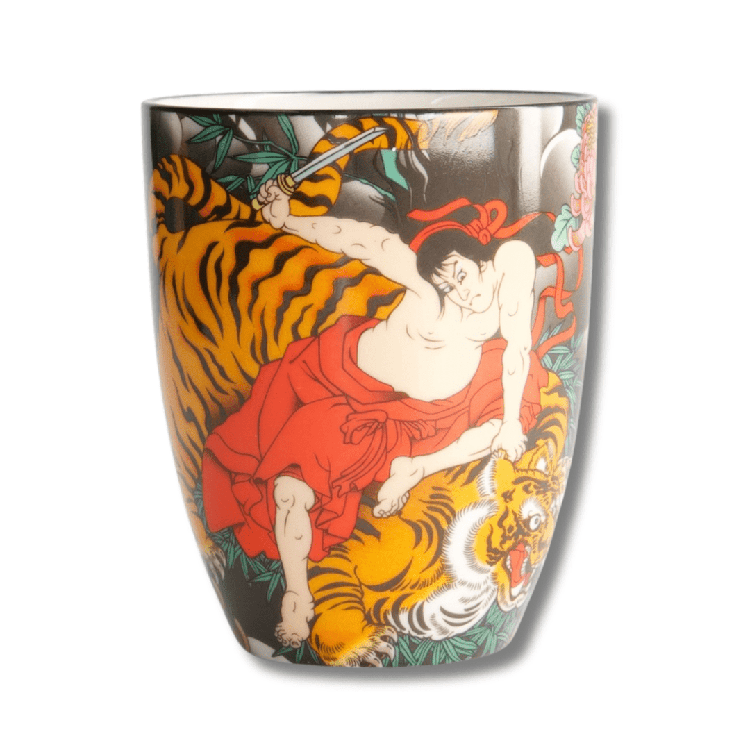 TOKYO DESIGN STUDIO Yakuza Tiger Mug mit Geschenkbox – 8,5x10,2 cm / 340 ml - MAOMAO