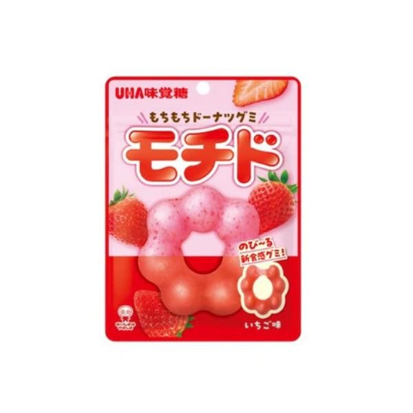UHA Mikakuto Mochi Donut Strawberry Gummy Candy 40g