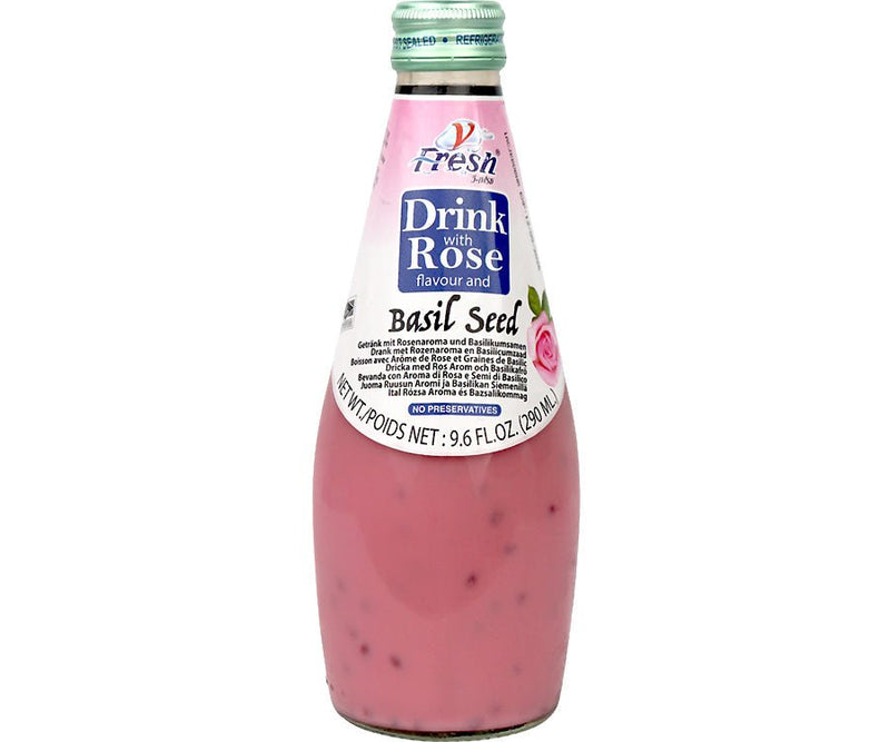 V-FRESH Rose Drink with Basil Seeds 290ml