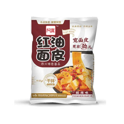 BAIJIA A-Kuan Wide Noodles with Red Oil (Sour-Spicy) 115g