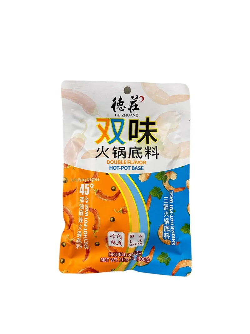 DE ZHUANG Hot Pot Base with two flavors (Seafood &amp; Spicy) 300g