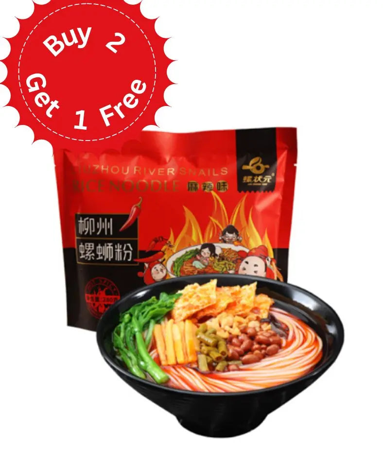 LUO ZHUANG YUAN Rice noodles in spicy snail soup (Szechuan pepper) (red) 280g
