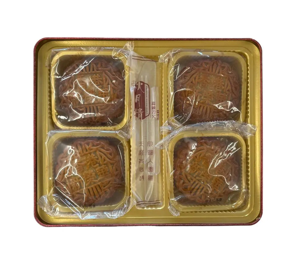 Sunwinwah Mondkuchen mit Lotus-Samenpaste und Eigelb 4x185g - MAOMAO