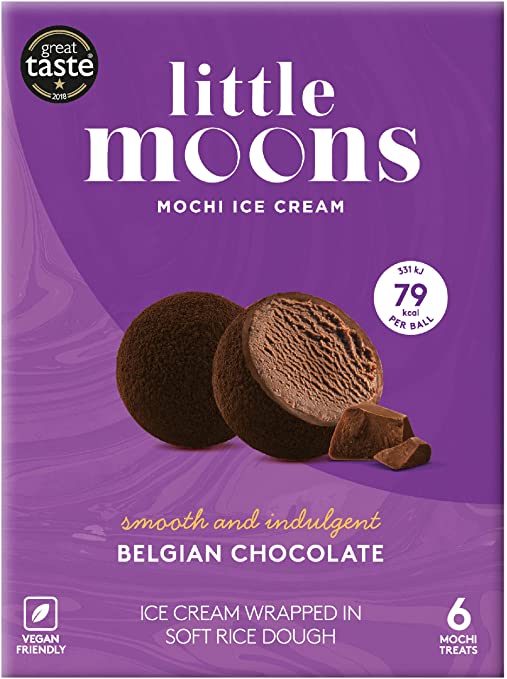 (KW) LITTLE MOONS Mochi Belgische Schokolade (vegan) 192g - MAOMAO