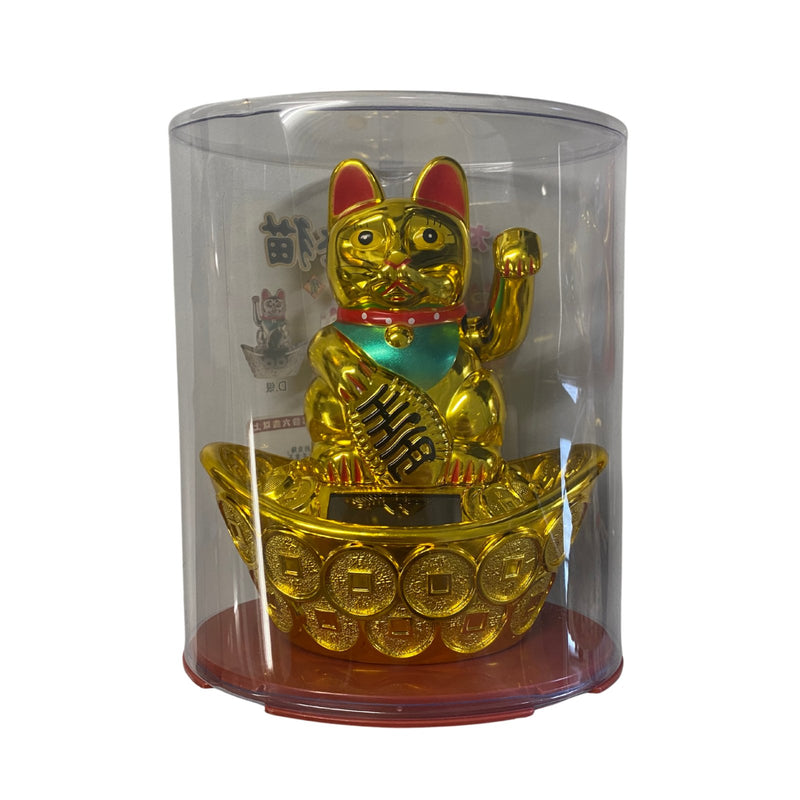 MAOMAO Lucky Cat Gold Solar Power 10cm