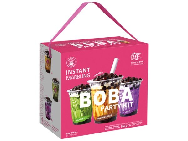 O'S BUBBLE Boba Party Kit 360g - Matcha, Brauner Zucker, Taro - MAOMAO