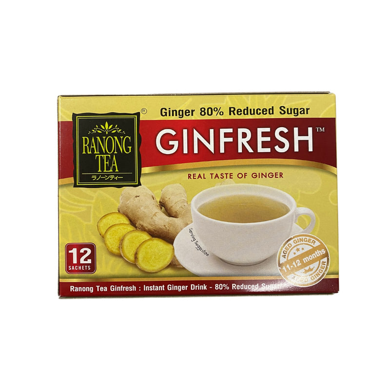 RANONG TEA GINFRESH Instant Ginger Tea Reduced Sugar 60g (12x5g)